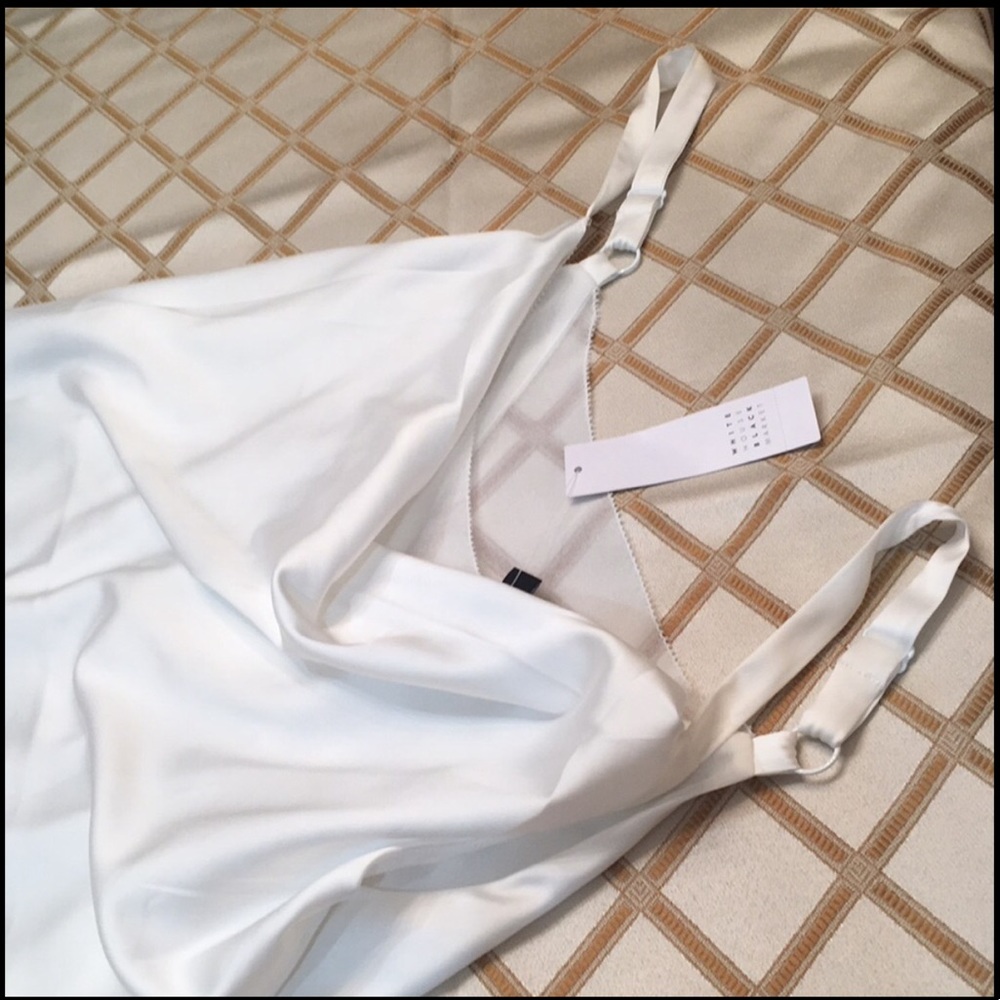 White House Black Market Black Satin Draped Neck Cami Camisole sz.XXS - Picture 12 of 15